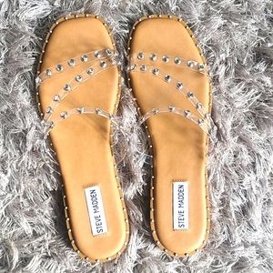 Steve Madden Clear Studded Sandals